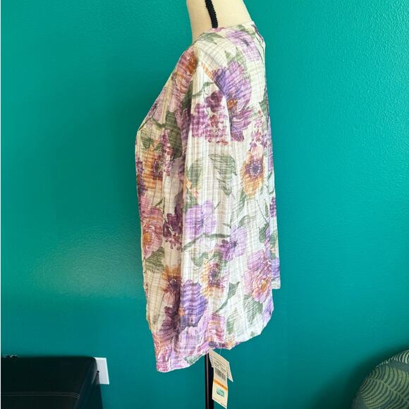 Alfred Dunner Pastel Floral Textured Sweater Set Women's Small NWT - Picture 6 of 11